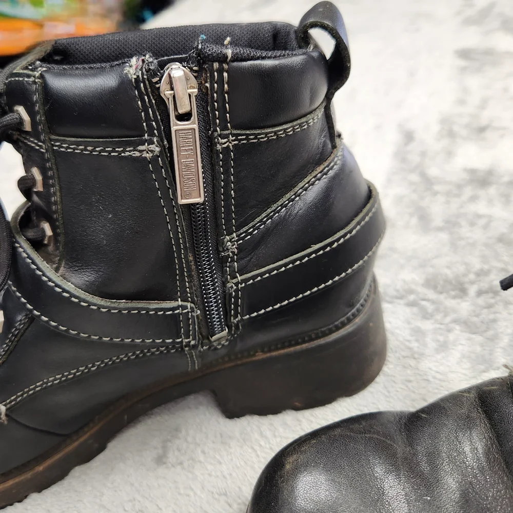 Harley-Davidson® Women's Size 10 Tegan 4-Inch Black Lace-Up Boots. - Picture 4 of 10